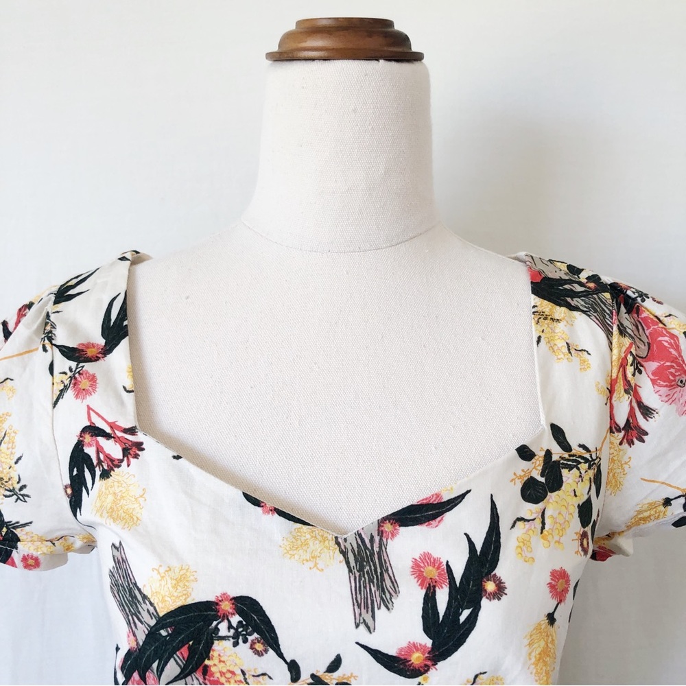 REVIVAL Size 6 Pink Floral Galah Cotton Fit & Flare Rockabilly Dress Australian - Picture 3 of 12